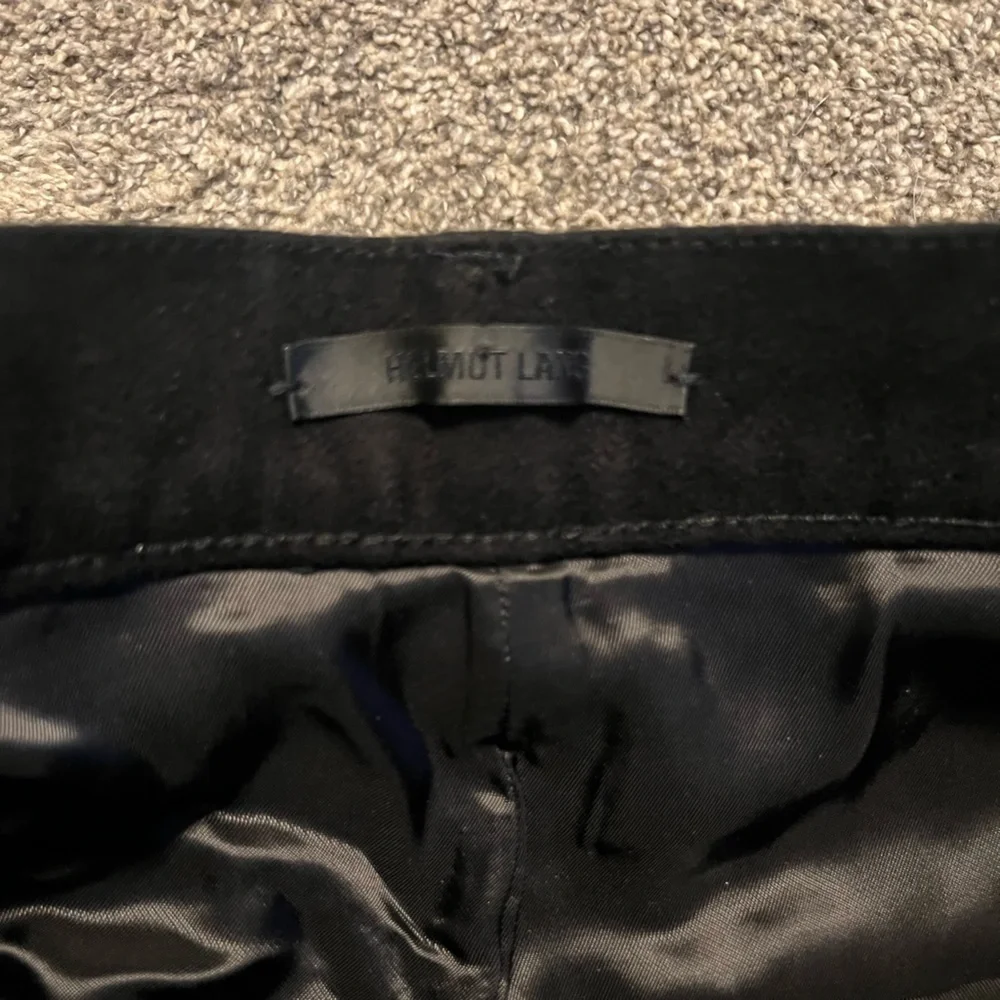 HELMUT LANG Black Femme Utility Moleskin Tuxedo Mini Skirt size 27 NWT - Picture 6 of 15